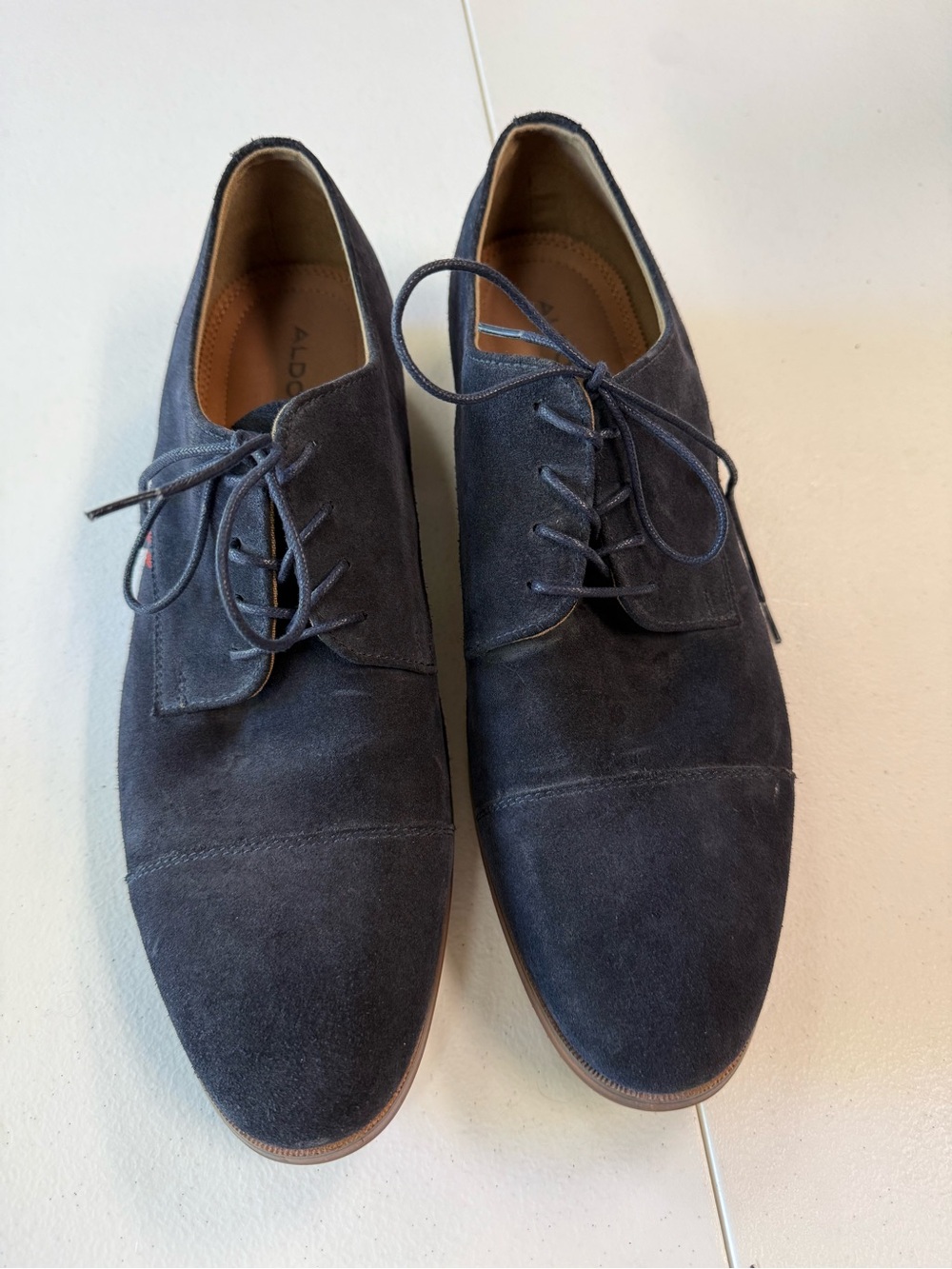 ALDO Men's Dark Blue Suede Derby Shoes